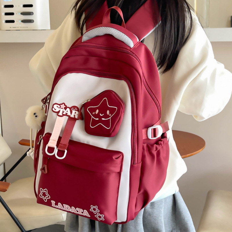 Schoolbag Girls Elementary School Students Third to Sixth Grades Reducing Spine Protection Ultra-light and Large Capacity Junior High School Students Backpack New Schoolbag Girls Elementary School Students Third to Sixth Grades Reducing Spine Protection Ultra-light and Large Capacity Junior High School Students Backpack New