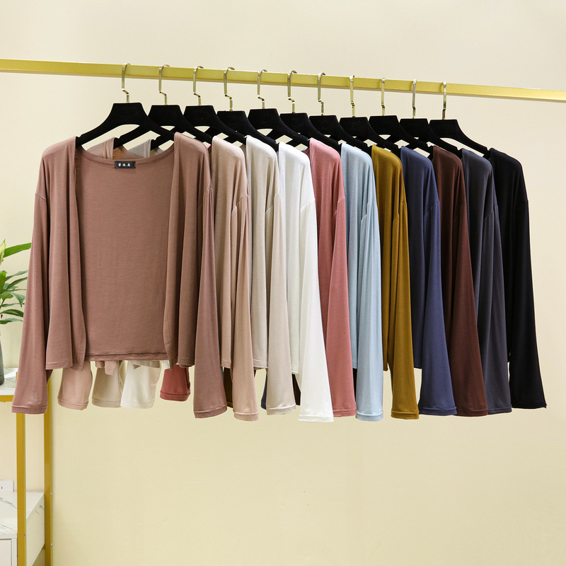 Modal Long-Sleeved Cardigan for Women, Thin, Solid Color, Large Size, Loose Fit, Slimming, Outer Wear, Sun Protection Shirt, Ice Silk Sun Protection Clothing Modal Long-Sleeved Cardigan for Women, Thin, Solid Color, Large Size, Loose Fit, Slimming, Outer Wear, Sun Protection Shirt, Ice Silk Sun Protection Clothing
