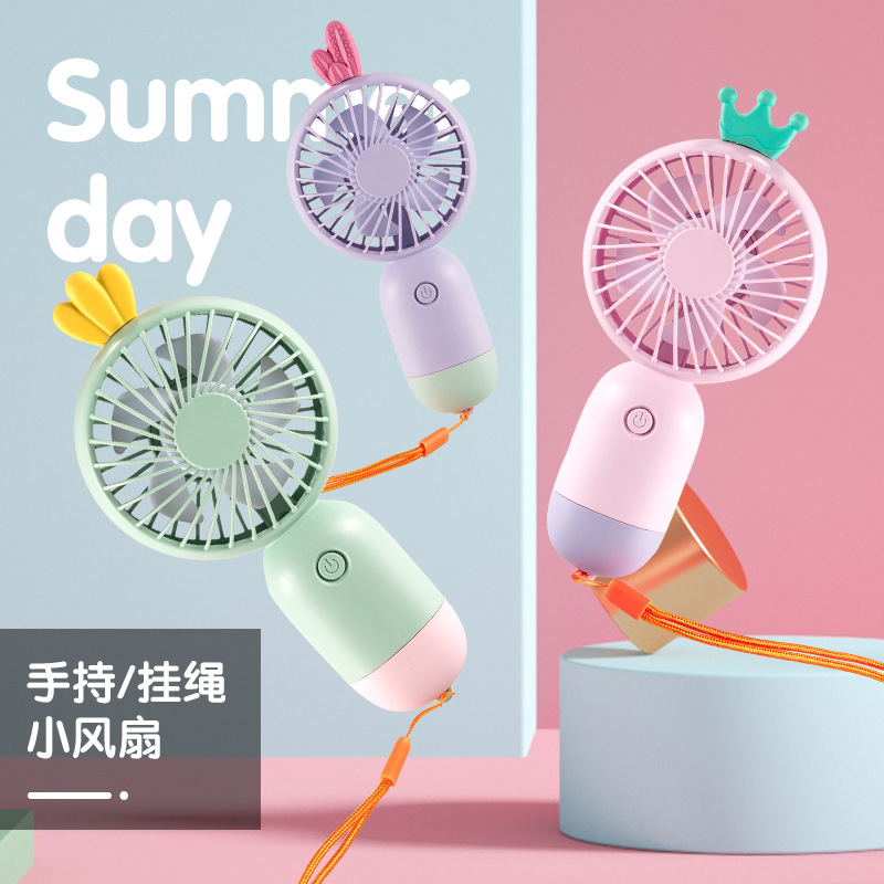 2021 new pattern usb hold lighting Fan student Office Take it with you portable Mini charge Fan