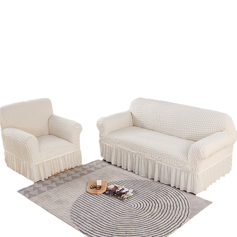 Falda funda de sofá de gasa de burbujas todo incluido cubierta elástica cubierta antipolvo cubierta de sofá al por mayor transfronteriza cojín de toalla de sofá antideslizante