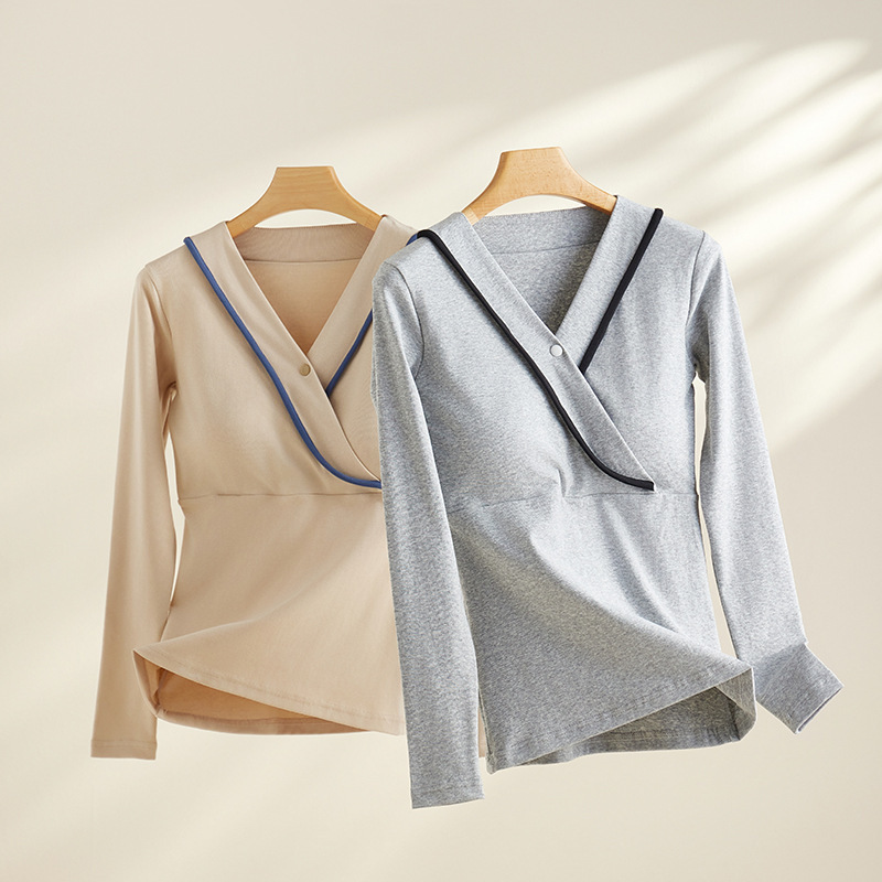 Single-piece top】Nursing autumn thermal underwear for pregnant women, maternity wear, postpartum wear, winter base layer, no bra needed Single-piece top】Nursing autumn thermal underwear for pregnant women, maternity wear, postpartum wear, winter base layer, no bra needed