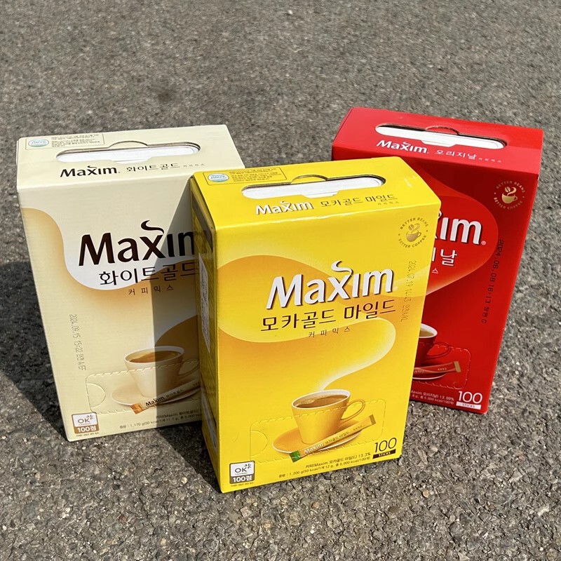 South Korea original imported maixin coffee 100 pieces yellow maixin Maxin mocha coffee 3-in-1 8 boxes per box South Korea original imported maixin coffee 100 pieces yellow maixin Maxin mocha coffee 3-in-1 8 boxes per box
