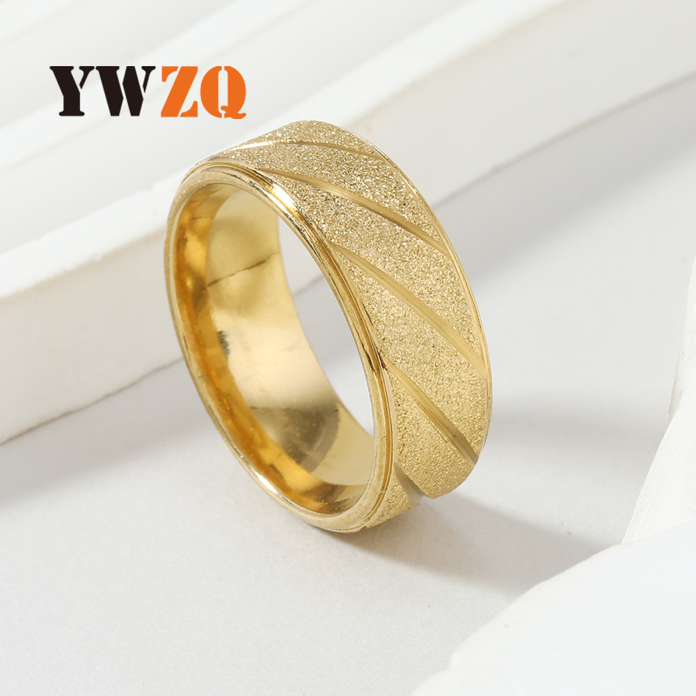 Anillo de acero inoxidable transfronterizo de Europa y Estados Unidos flor al por mayor anillo de acero de titanio esmaltado twill joyas de brazaletes de moda para hombres image 1