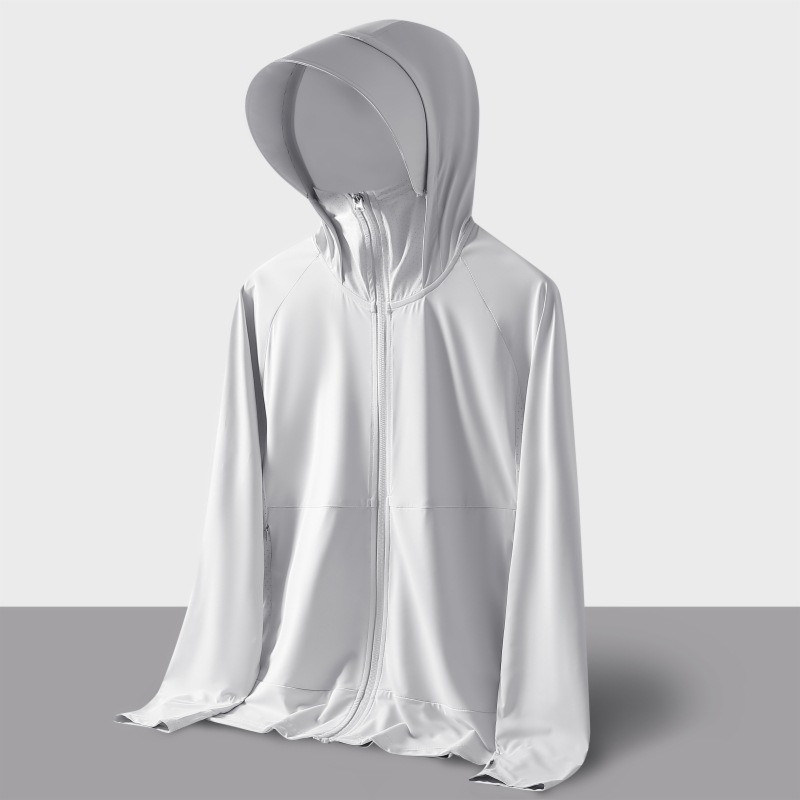 2025 sun protection clothing men's summer tide brand ice silk ultra-thin breathable coat fishing sun protection clothing skin clothing