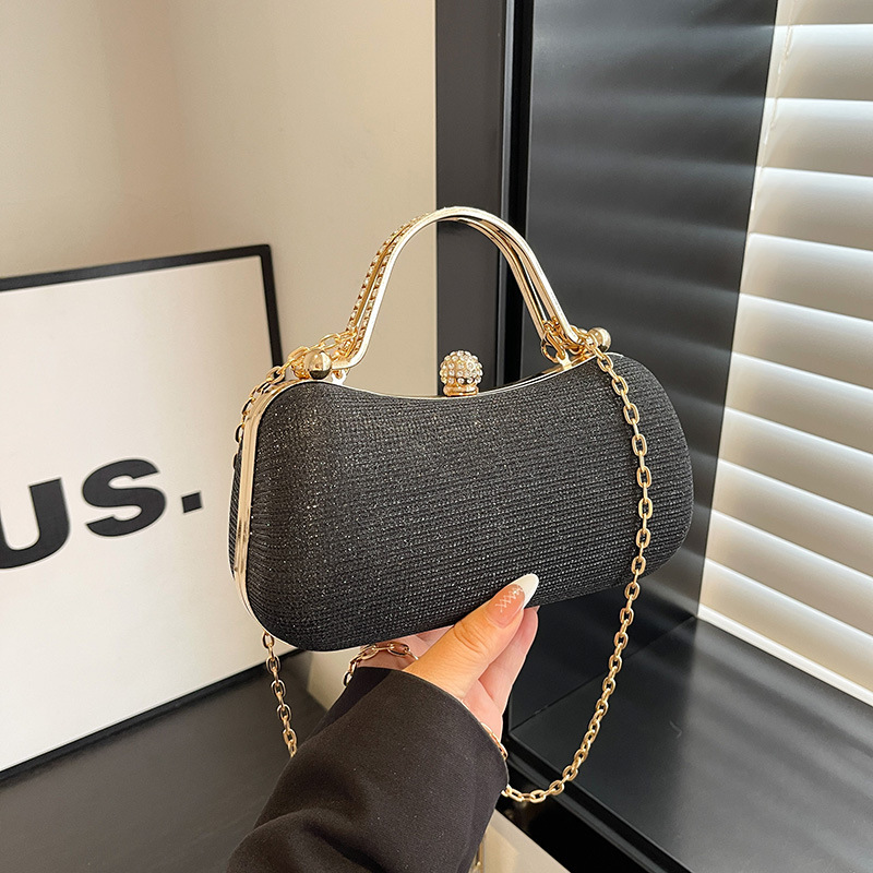 小众气质盒子包2025秋冬新款潮时尚链条晚宴包闪钻女士单肩斜挎包