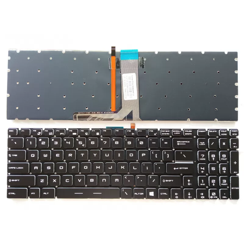 Замена клавиатуры ноутбука (MSI) GE62/GL60/GP62/GE72/GL62 с подсветкой, раскладка US или RU, бело-красные акценты