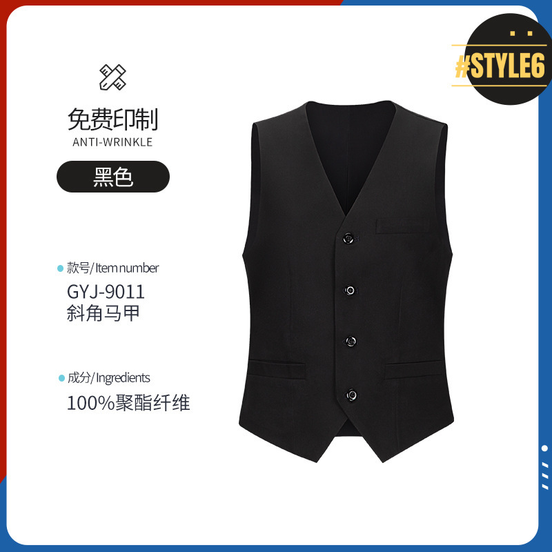 Sala de billar chaleco personalizado logotipo de club de billar camarero ropa de trabajo de bolsillo chaleco de trabajo hombre