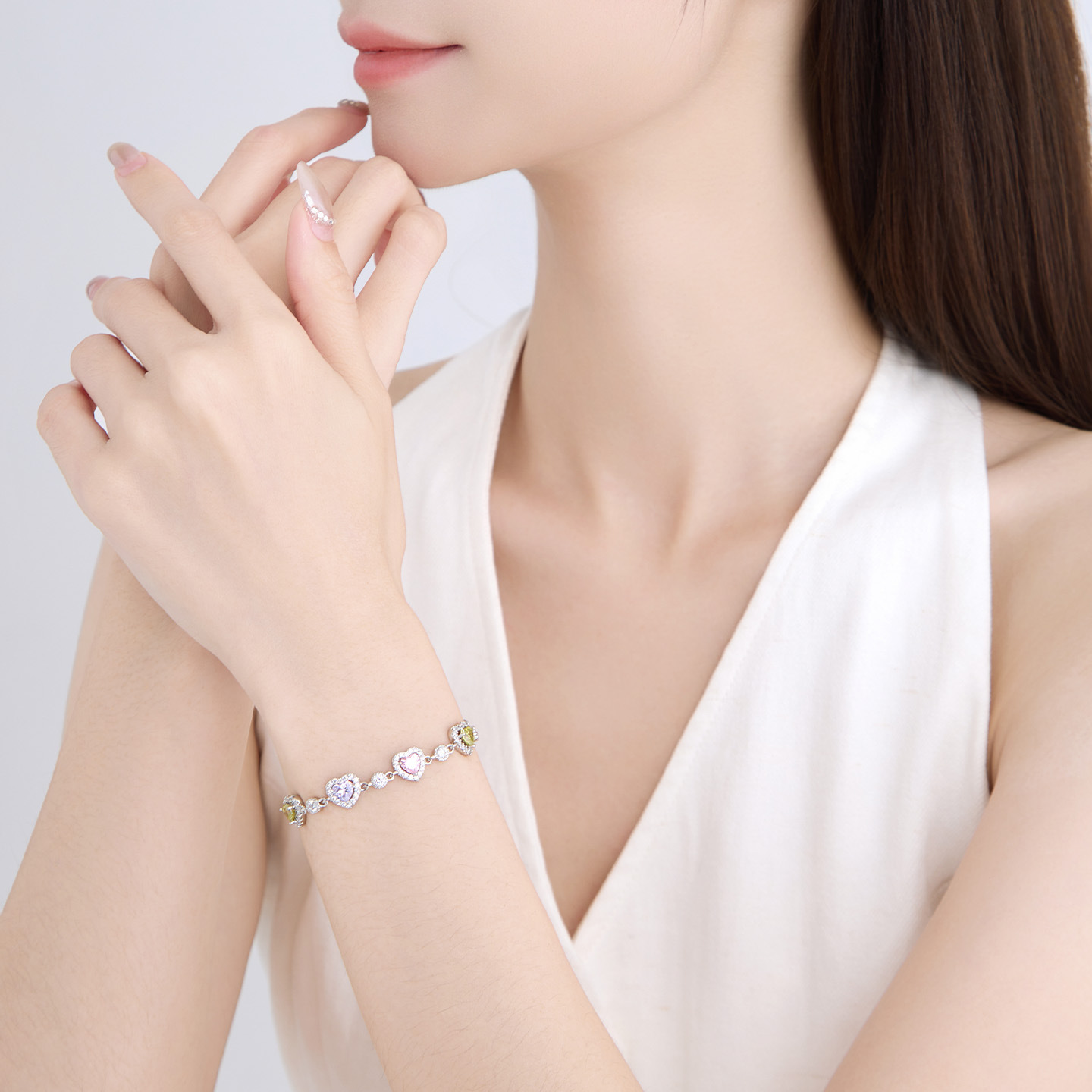 Pulsera de Corazón con Diamantes de Aleación de Cobre para Mujer image 4