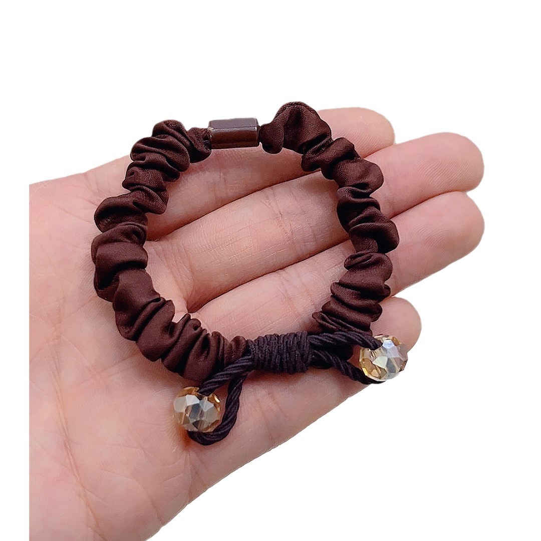 Korean Style Small Crystal Hair Scrunchie For Women Elastic Band_voghion.com