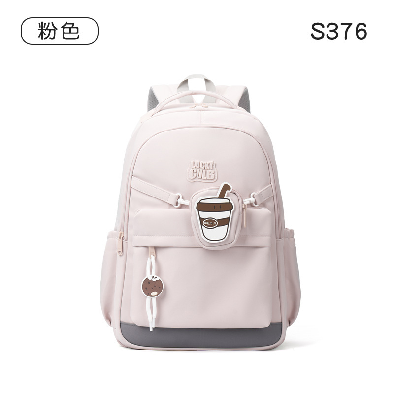 大容量中学生バックパック女性日本のかわいいキャンパススタイル高校生スクールバッグ多用途カジュアル無地バックパック|undefined