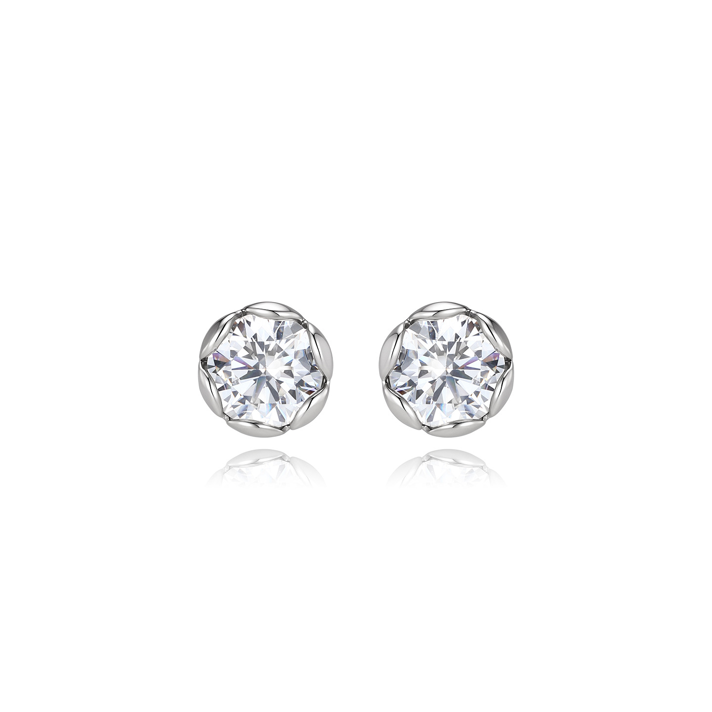 Pendientes de Botón de Flor con Gema de Aleación, Galvanizado, para Mujeres image 6