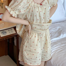 2022夏季 甜梦小樱桃 浪漫即视感撞色花边家居服睡衣女/睡裙