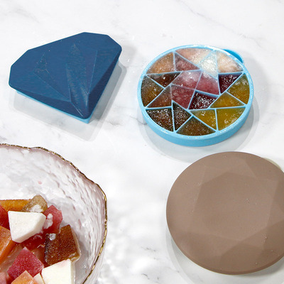 创意10格硅胶冰格饮料冰块模具DIY带盖制冰盒圆形雪糕模具冰棒模|ms