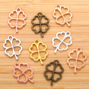 DIY 飾品配件 四葉草合金吊墜 復古合金小掛件 批發 Q402