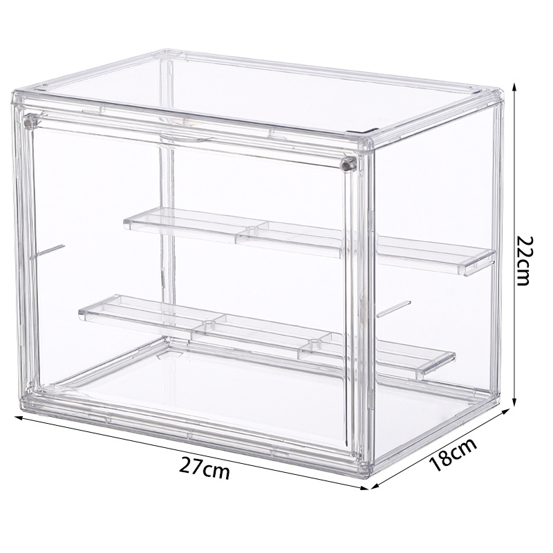Caja de almacenamiento de plástico PET transparente, caja de acabado de escritorio para artículos diversos de cocina, frigorífico de frutas y verduras, cesta de caja de almacenamiento