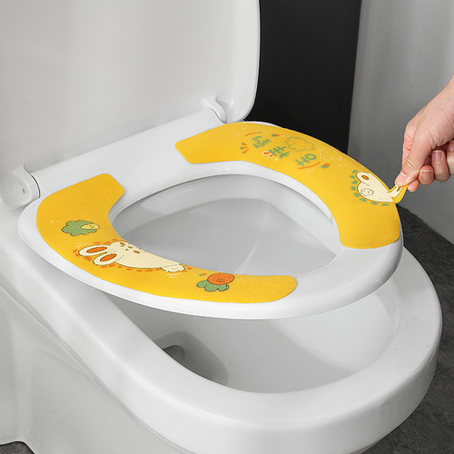 Toilet seat cushion, universal for all seasons, household toilet sticker, sticky toilet cover, cute waterproof gasket, summer