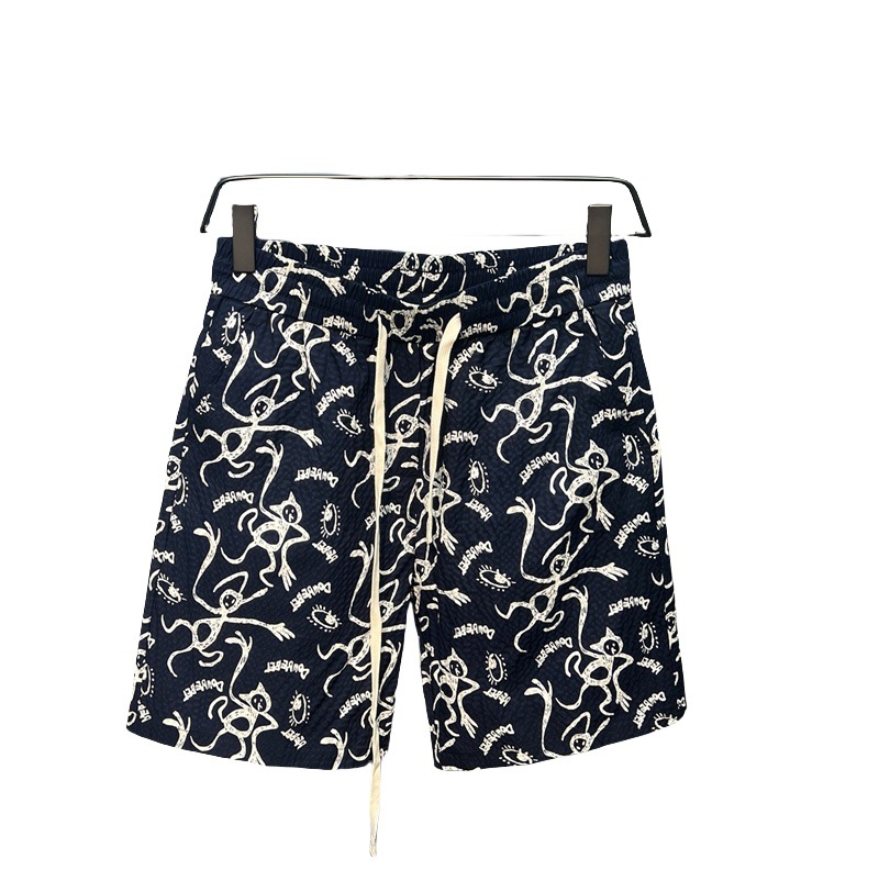 Men's Floral Print Athletic Shorts Trendy Summer Casual Fashion Thin Five Point Pants Cool Versatile Beach Wear_viptrois.com