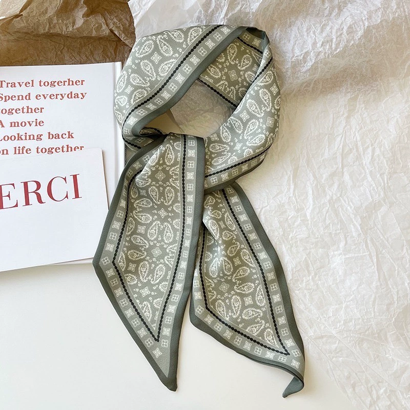 Новый не Cashew цветок длинная лента маленький шарф корейская женская повязка на голову высокий уровень завязывания сумка лента подарочная коробка лента