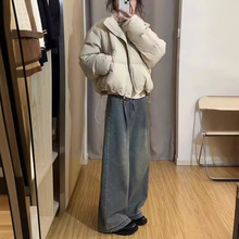 棉服女2023年新款短款棉袄冬季羽绒棉衣oversize外套小个子面包服