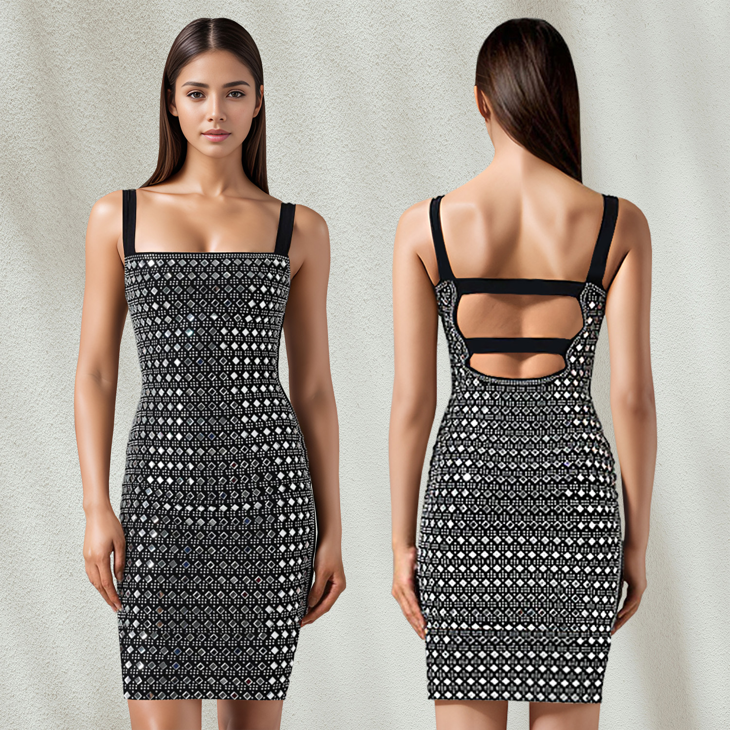 C7198 Aliexpress transfronterizo amazon ropa de moda europea y americana vestidos de mujer sexy vestidos delgados de perforación caliente image 4