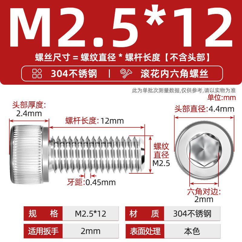 Болт Tianzhuo Hardware M2.5*12