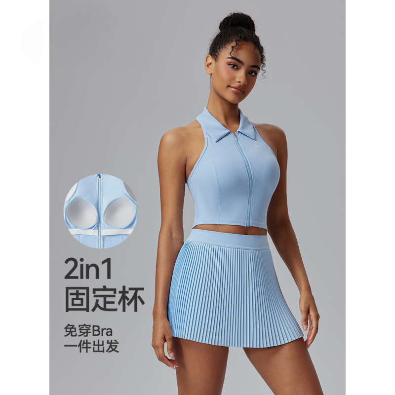 New Yoga Suit Women's Badminton Tennis Sports Vest Underwear Flip Skirt Sports Suit Women