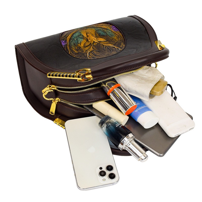 Bolso retro del todo fósforo bolso de las mujeres de negocios de moda en relieve elegante bolsa de masa hervida de gran capacidad bolsa de mensajero del hombro