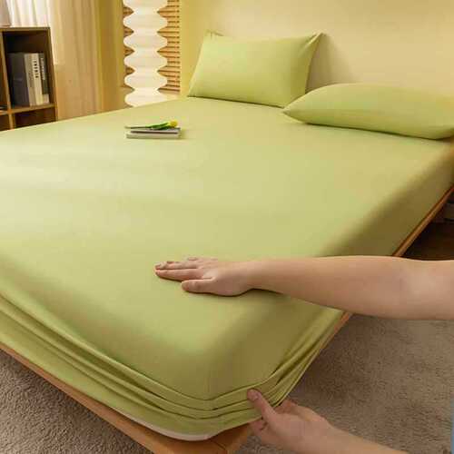 Ins-style solid color single bed sheet dorm mattress dust cover bed protector sheet set universal