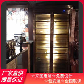 中餐厅 不锈钢储物柜雪茄展示柜 雪茄醇化柜窖藏柜 设计效果图片