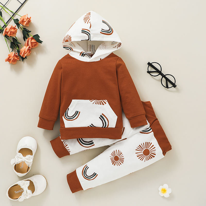 Autumn Girls Hooded Sweater Trousers Suit European American Casual Pullover display picture 4