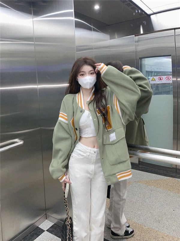 外套夹克刺绣设计感港风韩版百搭秋季小众宽松卫衣美式棒球服女|undefined