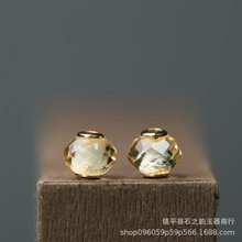 天然黄水晶冰透刻面算盘珠8*7mm孔2mmDIY手链手串配珠饰品百搭D71