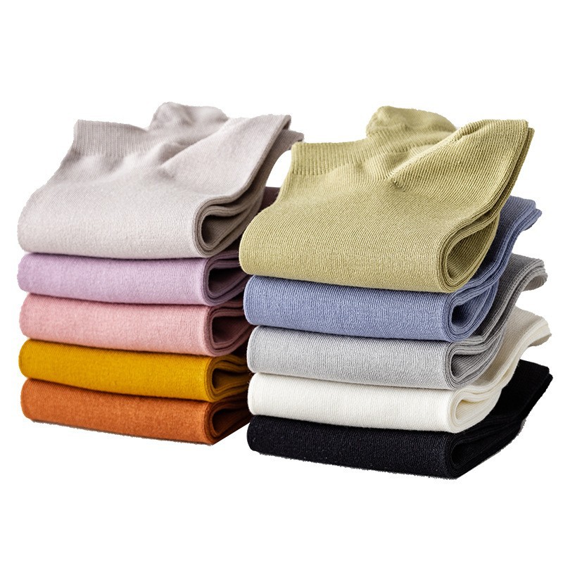 Calcetines de barco de algodón de color sólido calcetines de mujer 100 calcetines de algodón anti-boleta primavera y verano absorción de sudor transpirable sin hueso calcetines de algodón invisibles