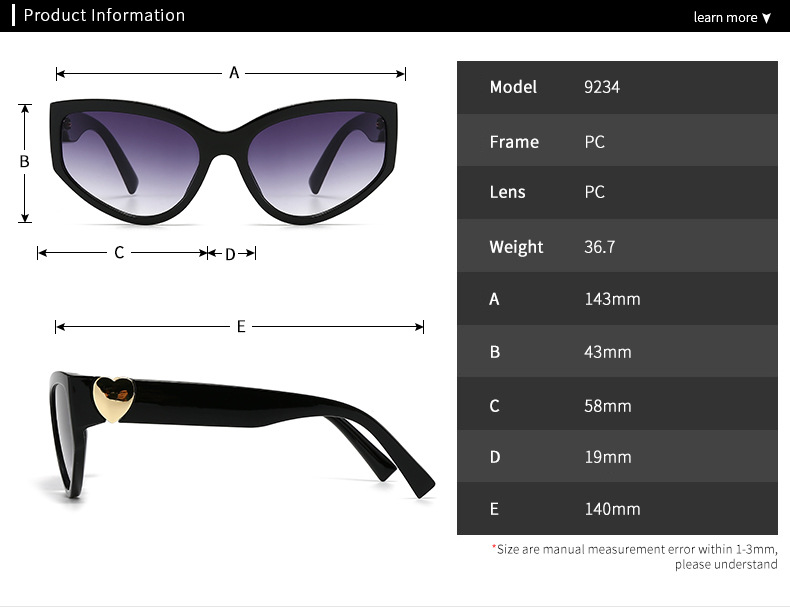 2024 European and American fashion catwalk small frame butterfly sunglasses women tide sunglasses sunglasses cross-border 9234_voghion.com
