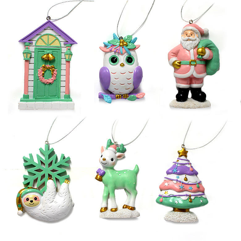  hot Christmas DIY Santa Claus elk decorative ornaments home resin crafts Christmas tree pendant