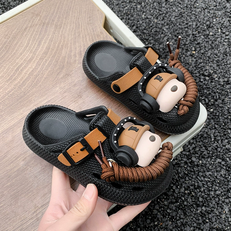 Детские наушники для собак Birkenstock, креативный трехмерный аксессуар для обуви, закрытая обувь для мальчиков и девочек, ультрамягкие сандалии на толстой подошве.