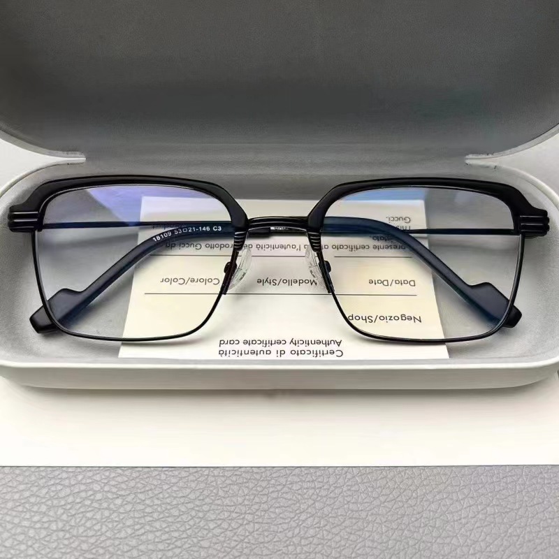 新款韩版半框眉毛砂黑色复古港风男士眼镜可配度数镜框女平光眼镜