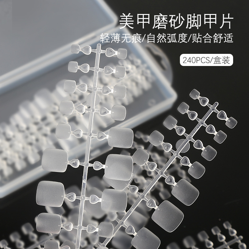 Nail Salon Toenail Patches, Fake Nail Patches, Short Transparent Full Toenail Patches, 600 Pieces of Manicure Tools