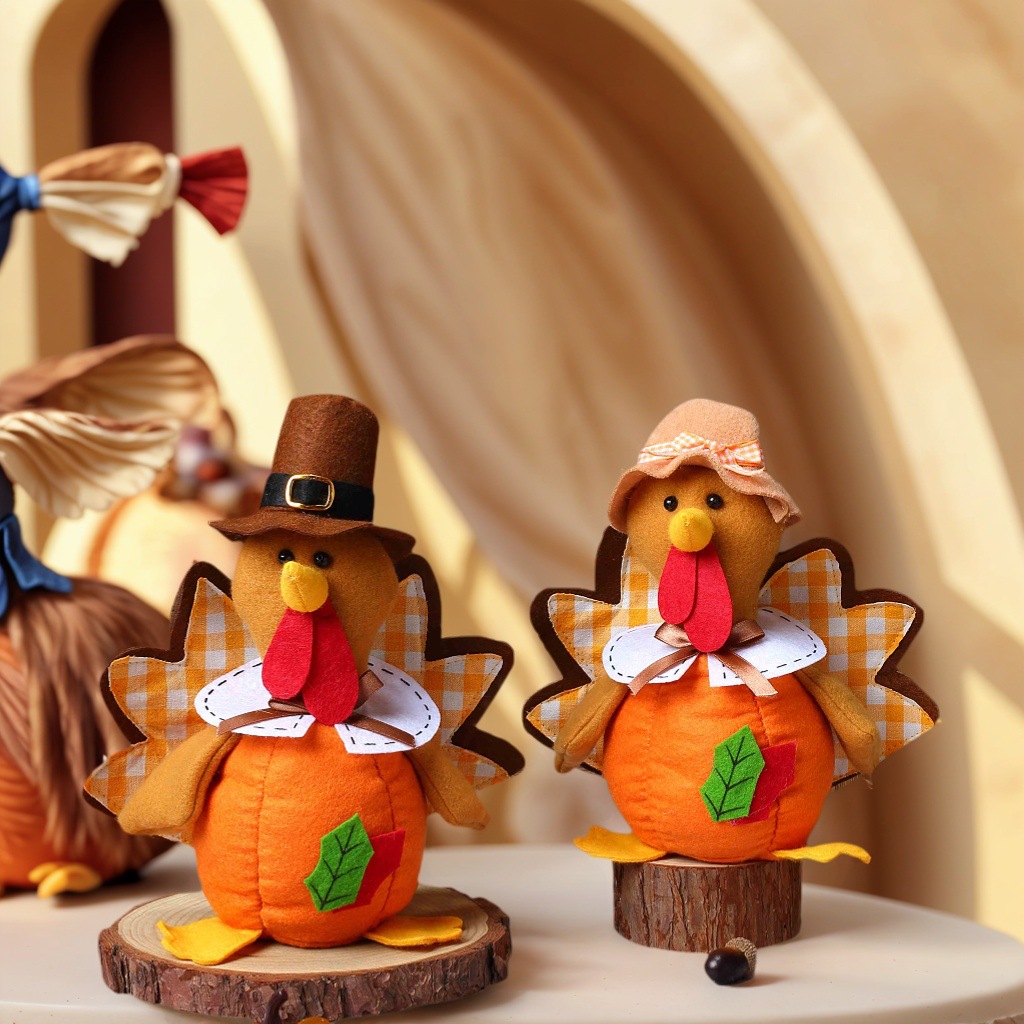 Nuevo festival de la cosecha de pavo de acción de gracias transfronterizo decoración muñeca sin rostro calabaza hoja de arce Rudolph decoración lote