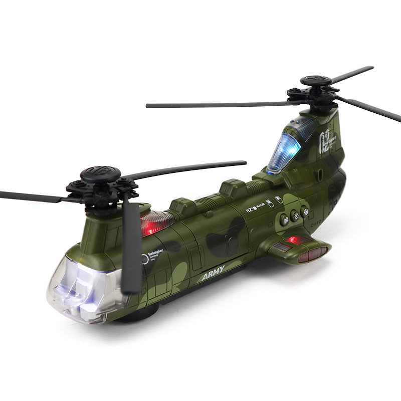 Juguetes para niños con el mismo modelo de avión eléctrico universal, luces giratorias, música, aviones de transporte, tanques, juguetes