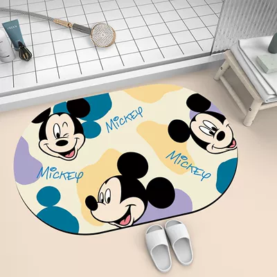 Absorbent Mat, Toilet Non-Slip Quick-Drying, Avtomobil döşəmə paspasları - happy-mickey-mouse-4060cm
