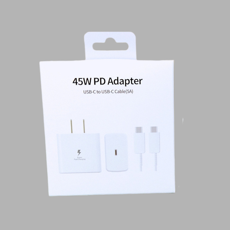 Aplicable Samsung PD45W cargador europeo cabezal de carga estándar británico teléfono móvil S23 cabezal de carga rápida paquete original al por mayor