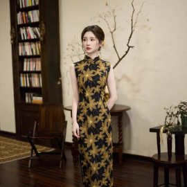 国风中式气质无袖旗袍复古民国风优雅显瘦改良旗袍连衣裙女高级感