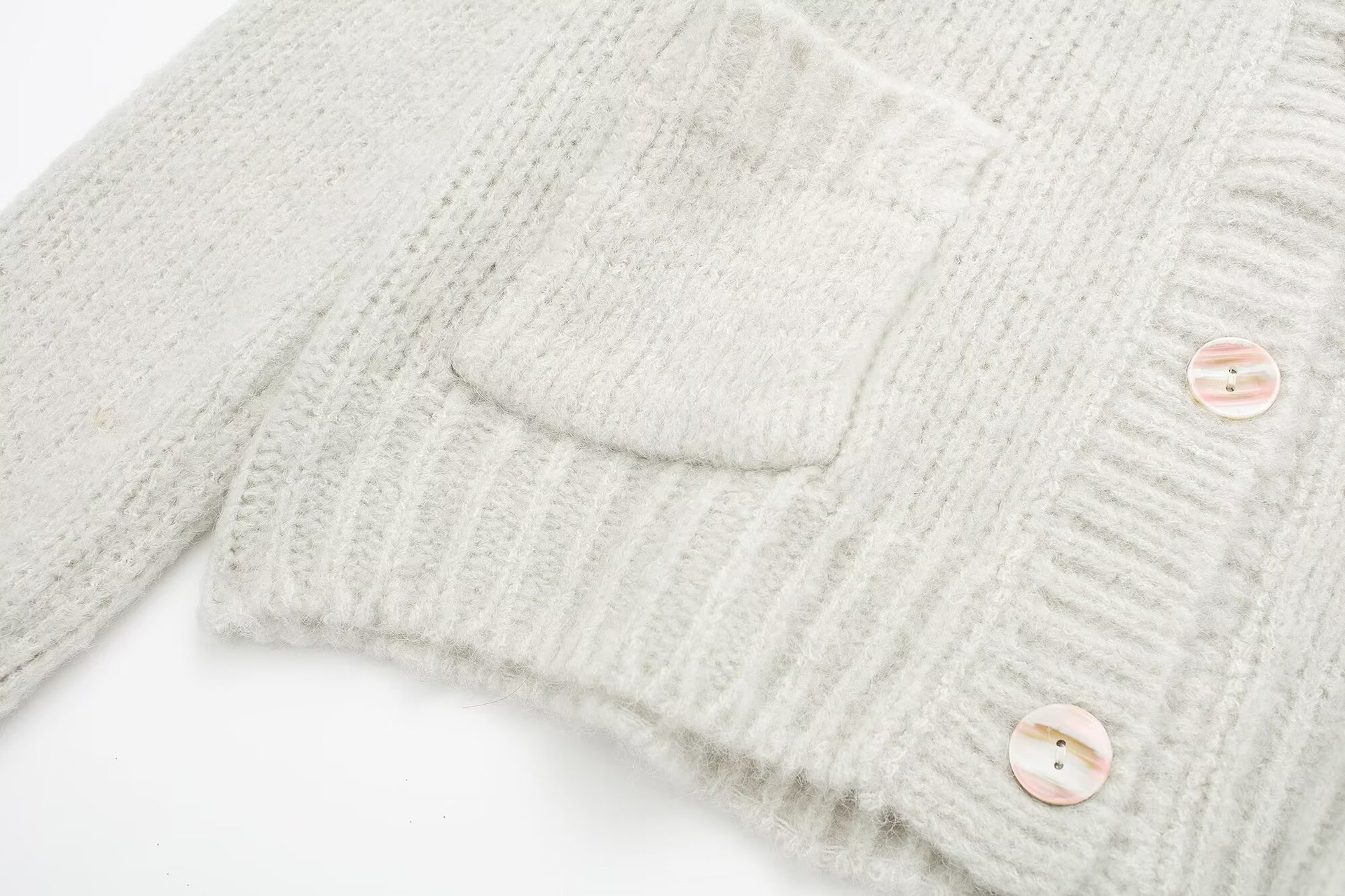 Dameskleding 2024 herfst en winter nieuwe straatmode V-hals gebreide cardigan jas_voghion.com