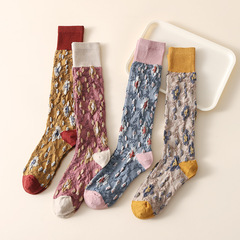 小腿襪女春秋高筒襪子女吸汗潮流復古系學院風女士批發純棉長筒