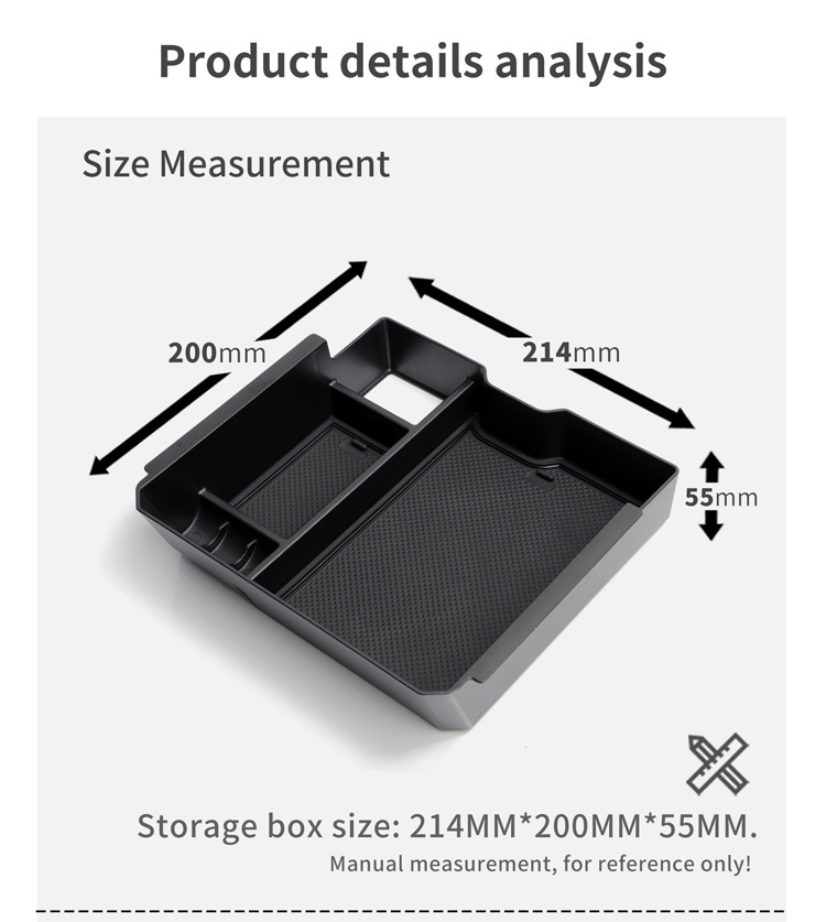 Suitable for 19-25 Models of Ford Ranger Center Console Armrest Storage Box Car Storage Accessories Modification