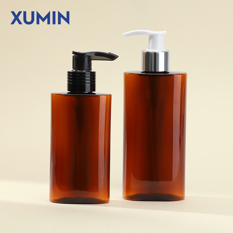 Xumin cosméticos 150ml botella de bomba hidráulica de esencia de té elíptica 200ml botella de emulsión en stock