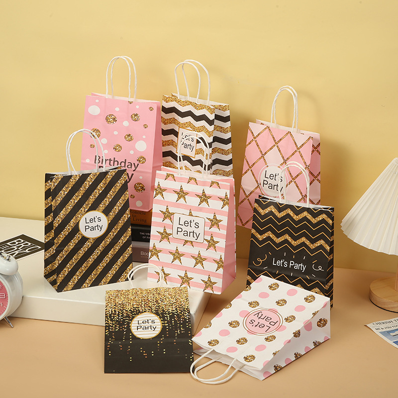 Einfacher Stil Streifen Kraftpapier Täglich Geschenk Taschen display picture 9