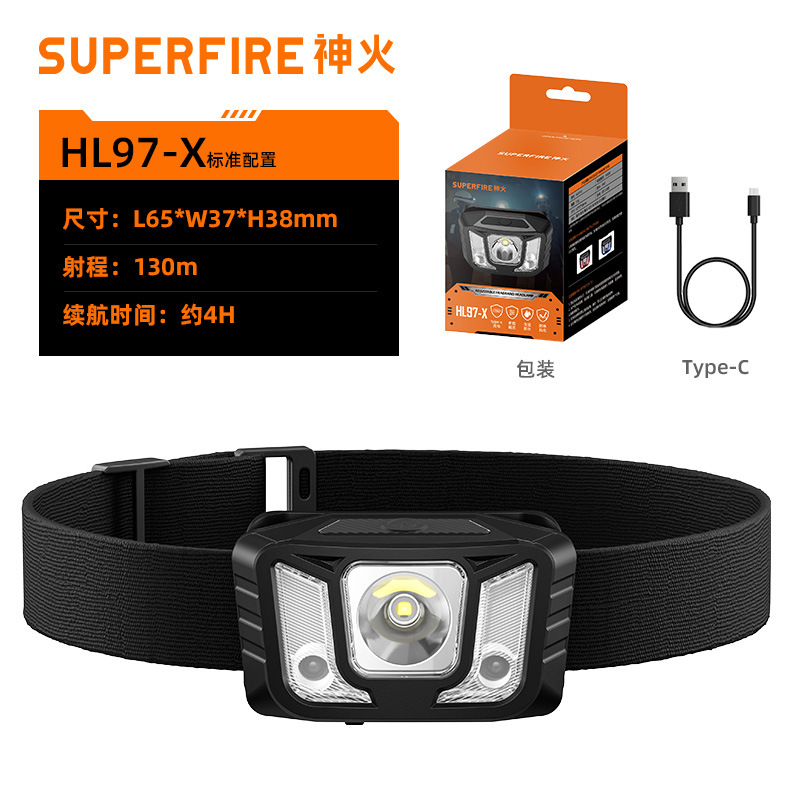 Fábrica de fuego directo al aire libre portátil faro rojo y blanco doble fuente de luz casco cargador faro mayorista