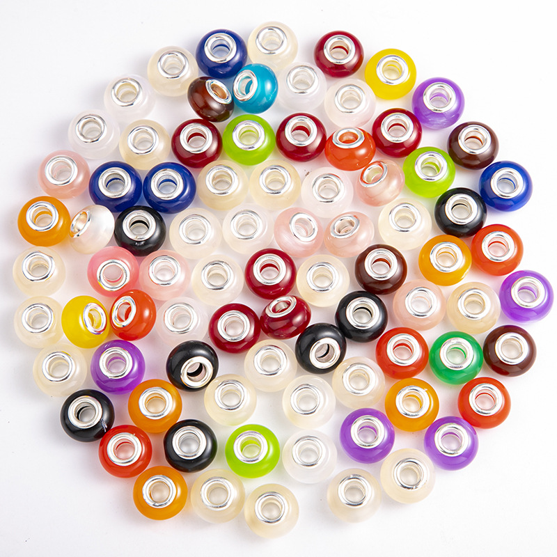 Hot-selling Faux Opal Large-Hole Beads for Foreign Trade | Panjia Bracelet & Necklace Beading Accessories DIY Kit Combo Components